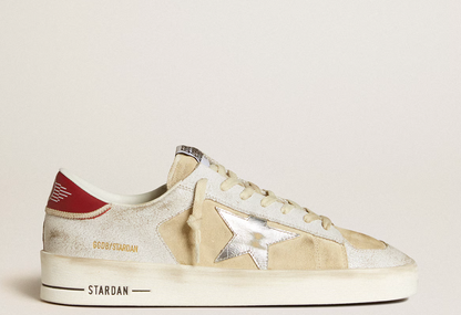 Men's Stardan in nubuck and crackle leather with silver metallic leather star "ULTIMI PEZZI"