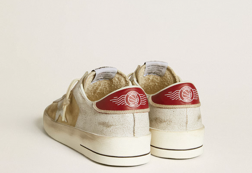 Men's Stardan in nubuck and crackle leather with silver metallic leather star "ULTIMI PEZZI"