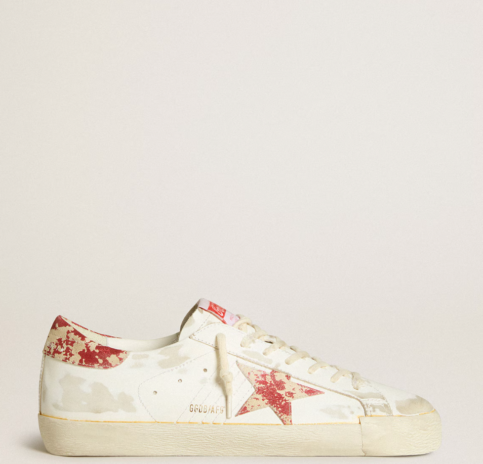 White Men's Super-Star LAB with rust-effect star and heel tab "LIMITED"