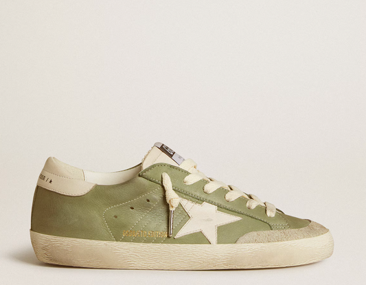 Super-Star LTD in green nubuck with white leather star and heel tab
