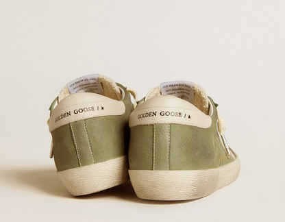 Super-Star LTD in green nubuck with white leather star and heel tab