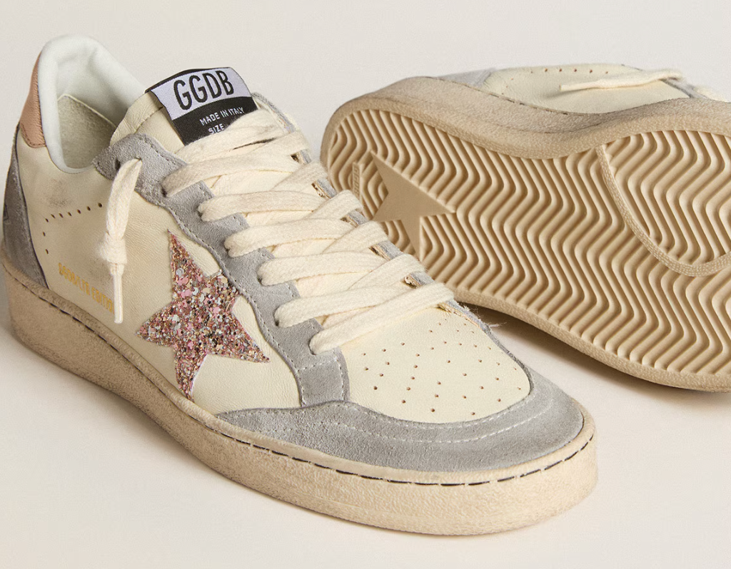 Ball Star in nappa with glitter star and metallic heel tab