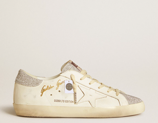 Super-Star LTD in white leather with Swarovski micro-crystal inserts