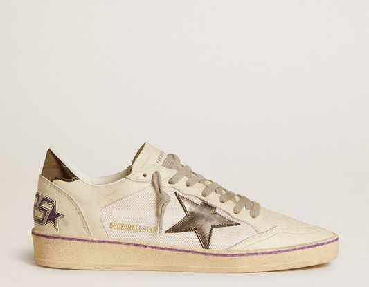 Ball Star in mesh and leather with metallic leather star and heel tab