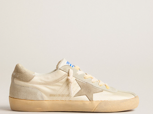 Super-Star LAB in nylon with dove-gray star and ice-gray suede inserts "ULTIMI PEZZI"