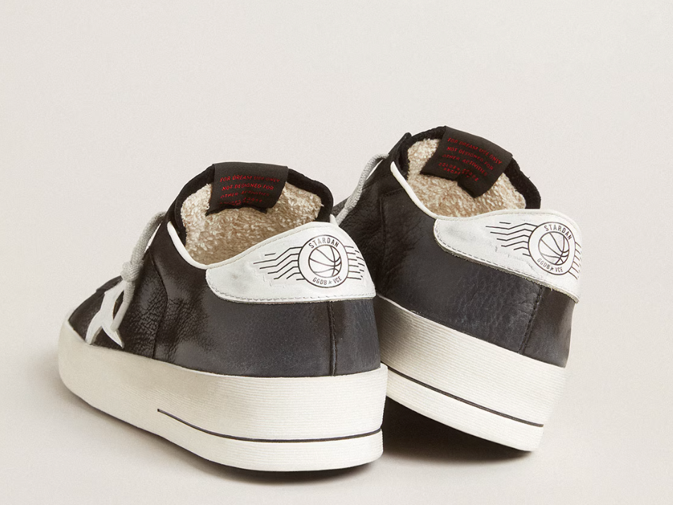 Stardan in black nubuck and mesh with gray leather star and heel tab "ULTIMI PEZZI"