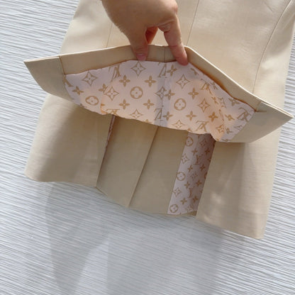 LV 25 Simple Elegant Vest Set Black Beige Poliester Wool