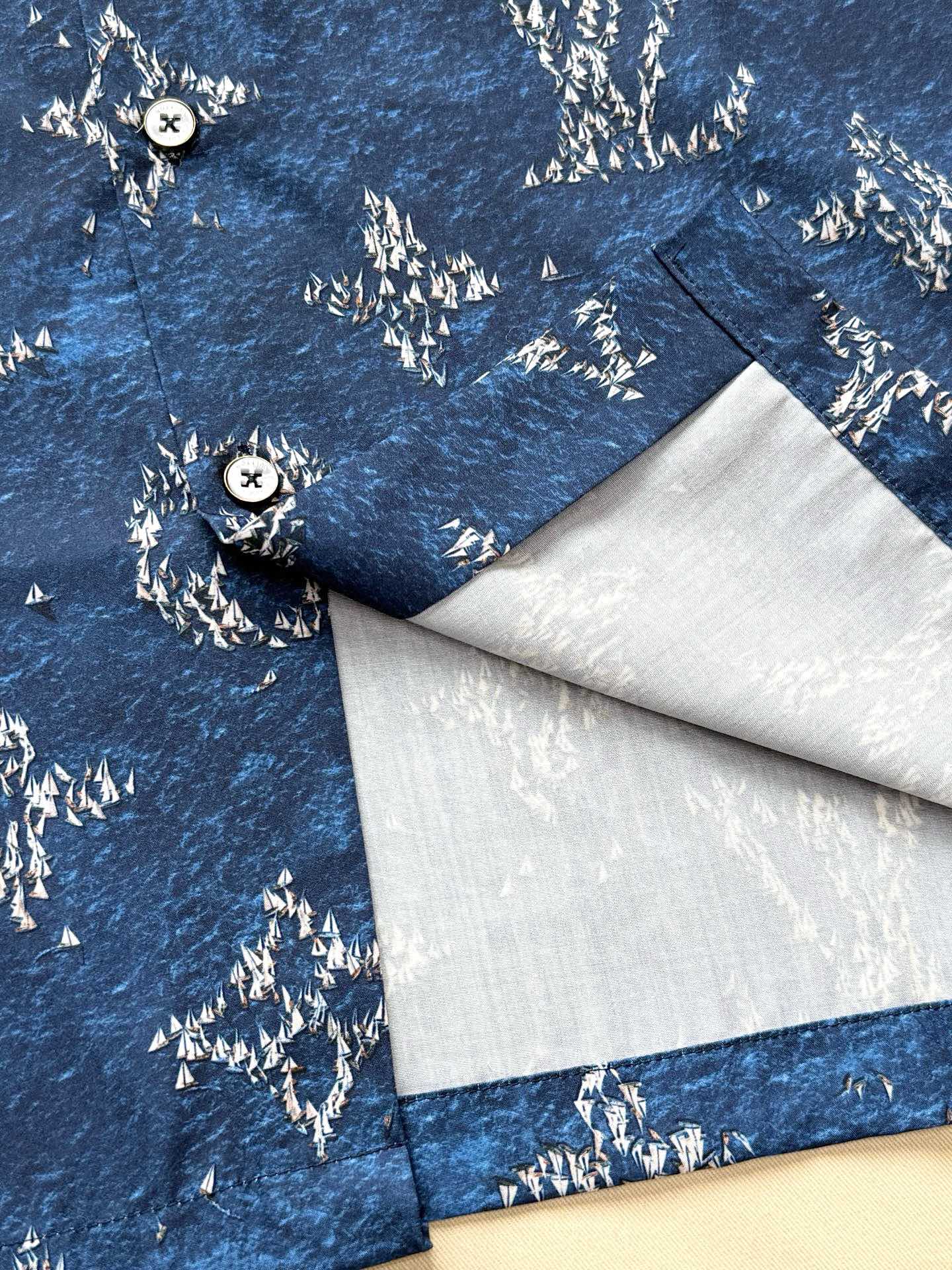 LV 25 Starry Sky Print Set Blue Polyamide