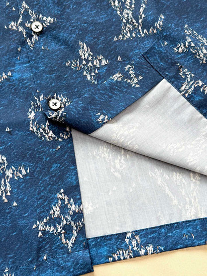 LV 25 Starry Sky Print Set Blue Polyamide