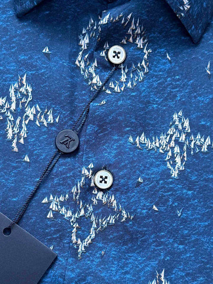 LV 25 Starry Sky Print Set Blue Polyamide