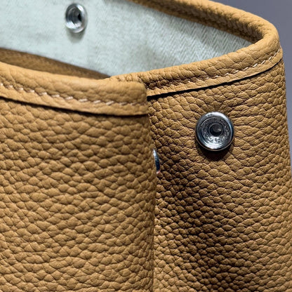 Hermes Garden Party 30cm Milk Tea Silver Buckle Calfskin 255793