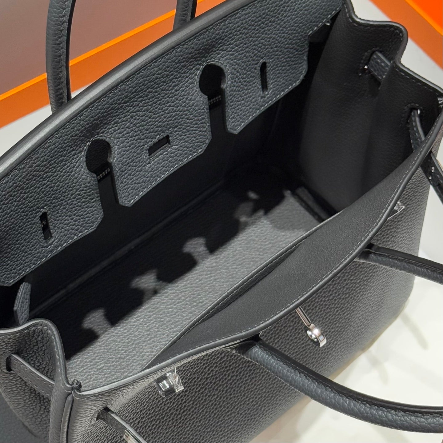 Hermes Birkin Slate Grey Silver Buckle Calfskin 255632