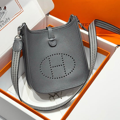 Hermes Evelyn 18 Bag Graphite Gray Epsom Leather 255530