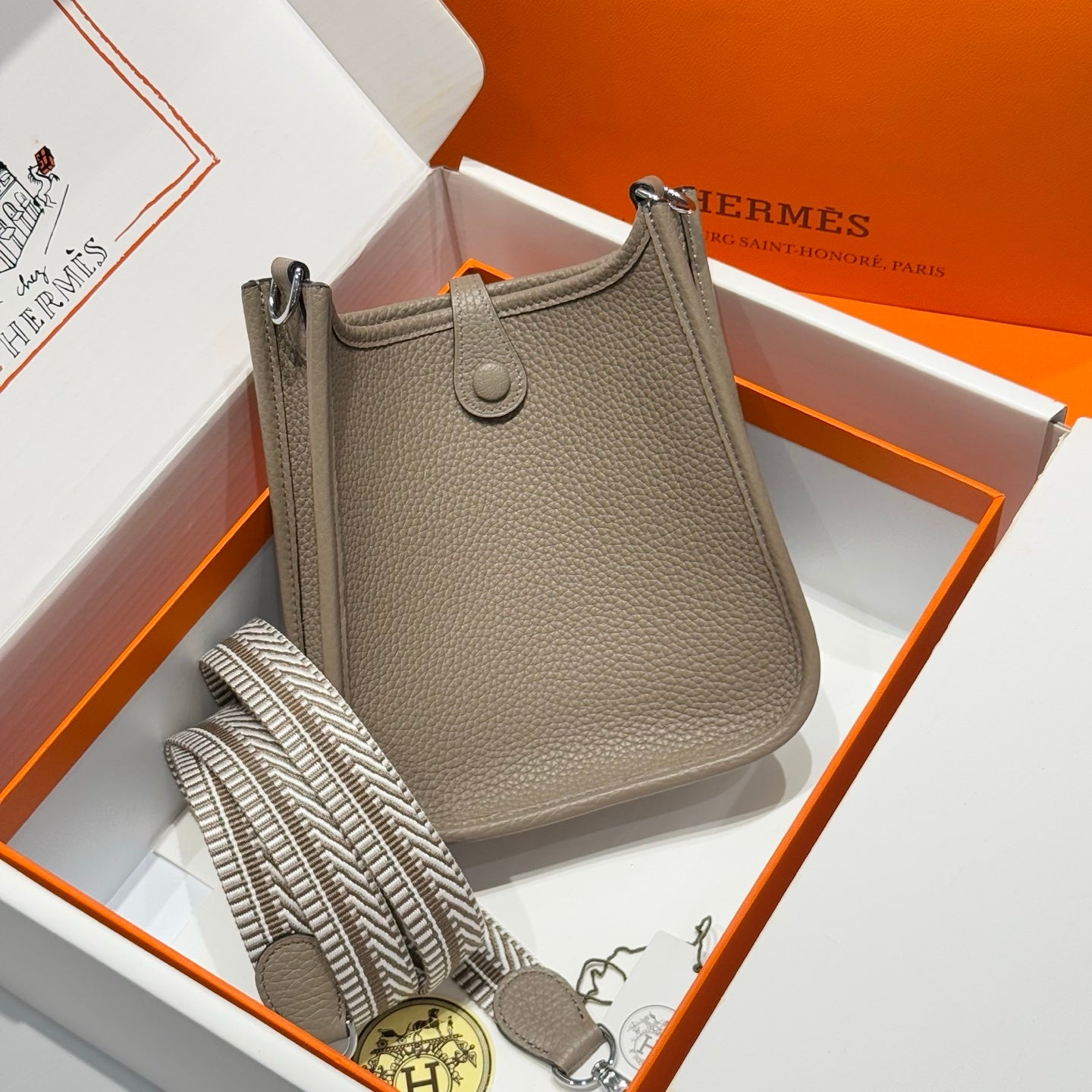 Hermes Evelyn 18 Bag Asphalt ash Epsom Leather 255531