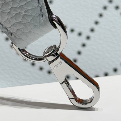 Hermes Evelyn 18 Bag Misty Blue Epsom Leather 255528