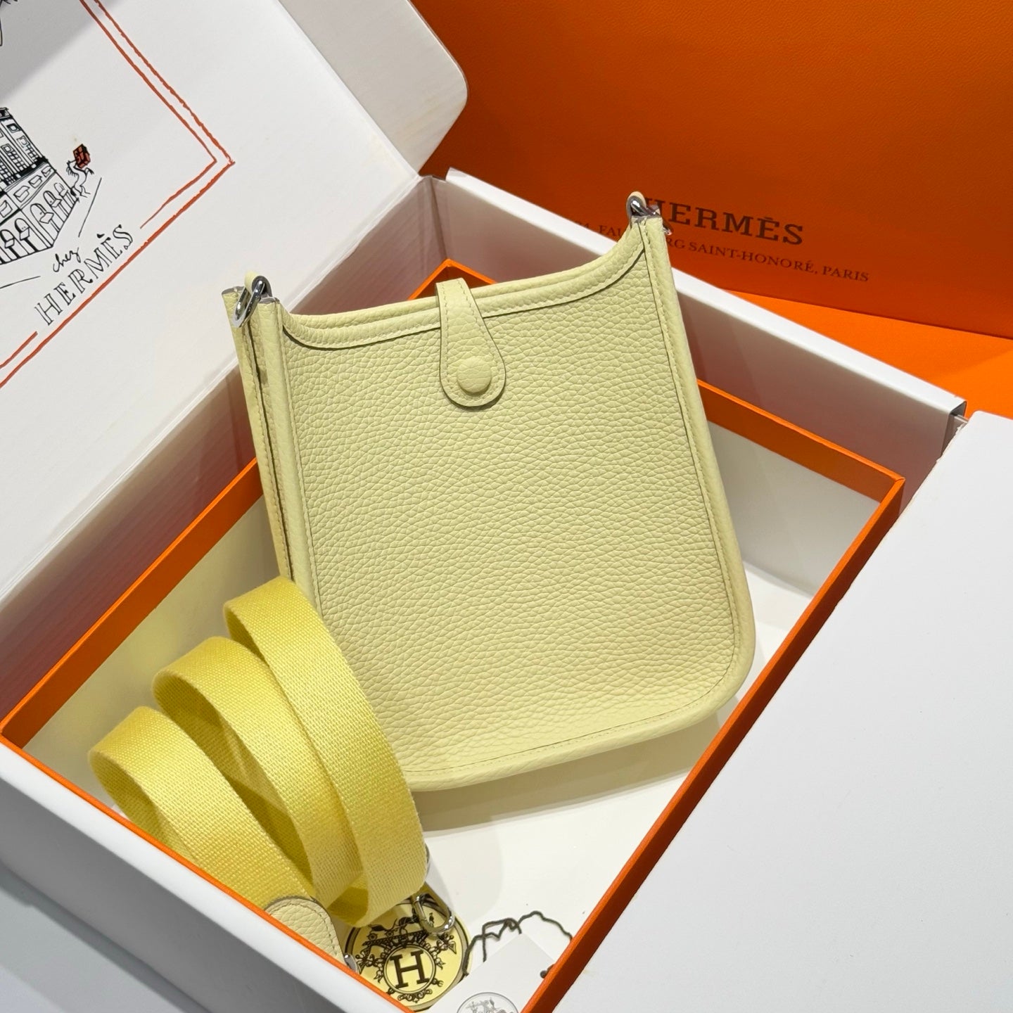 Hermes Evelyn 18 Bag Milton Yellow Epsom Leather 255527