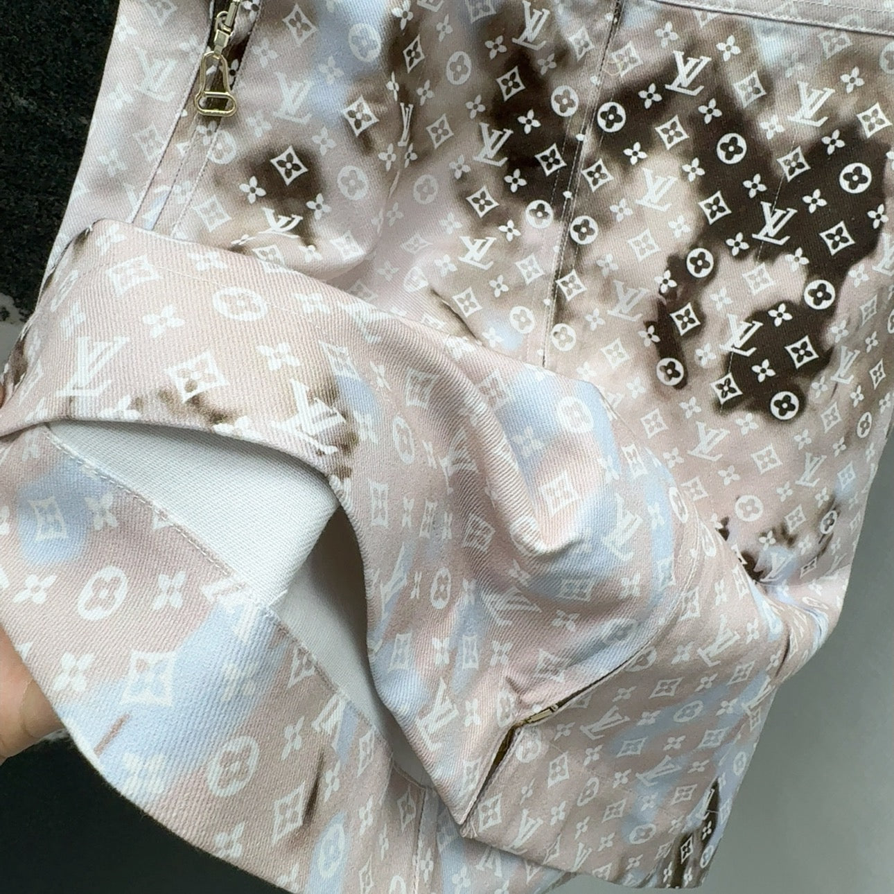 LV 25 Mononogram Gradient Print Logo Denim Vest Dress Multicolor